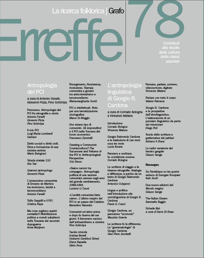 LA RICERCA FOLKLORICA - numero 78