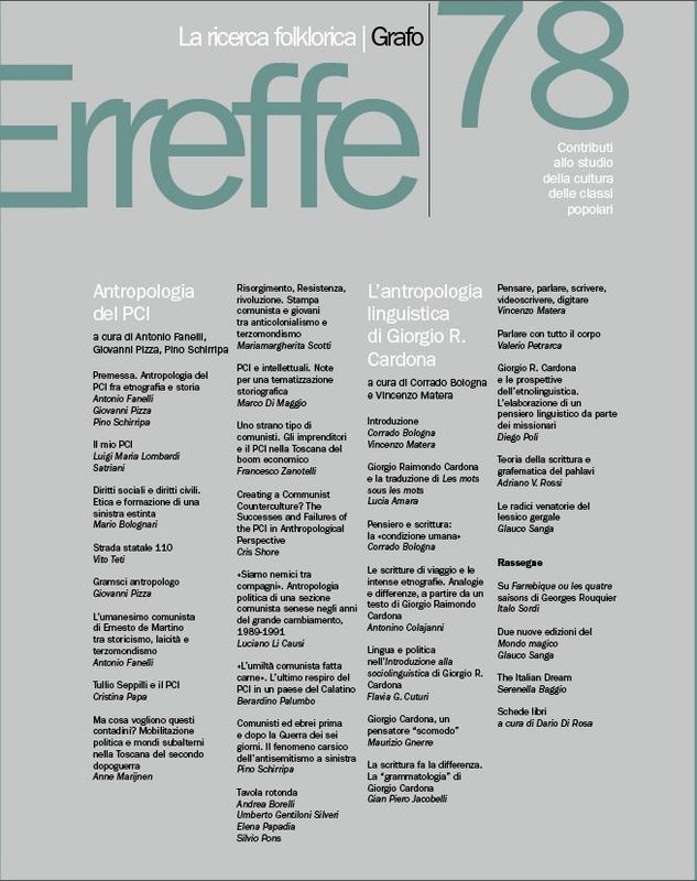LA RICERCA FOLKLORICA - numero 78