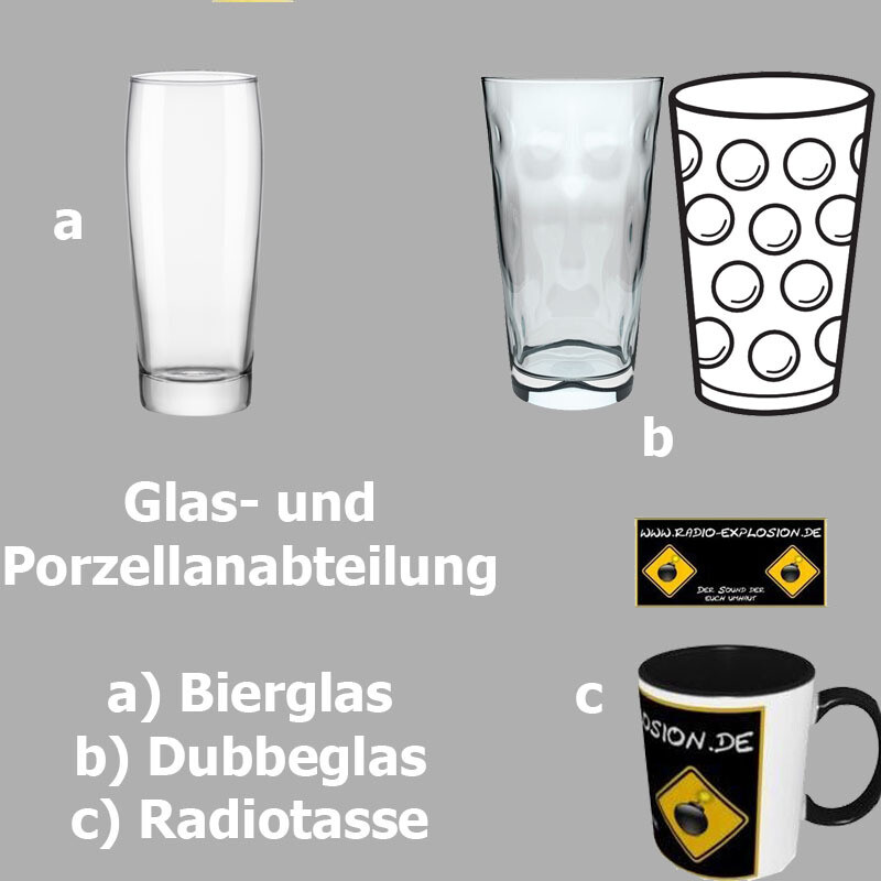 Glas- und Porzellanabteilung ab