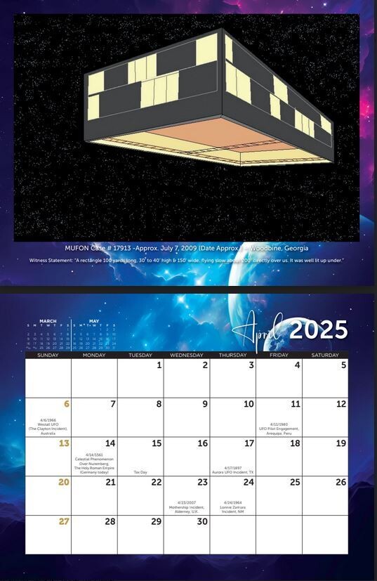 MUFON 16 months calendar