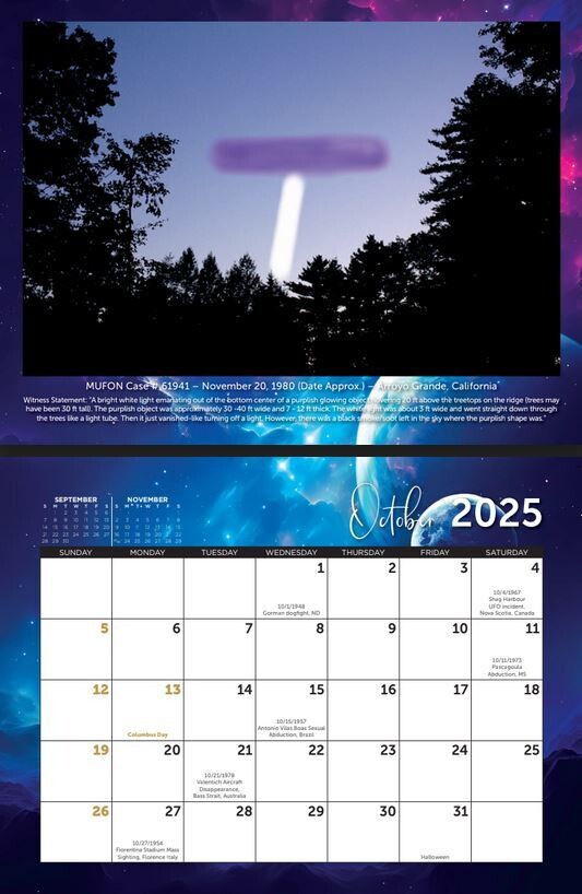 MUFON 16 months calendar