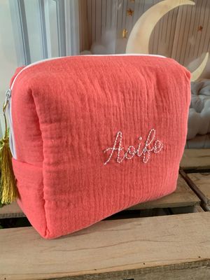 Grande trousse de toilette, vanity double gaze bio