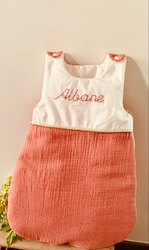 Gigoteuse hiver bébé double gaze de coton et coton blanc