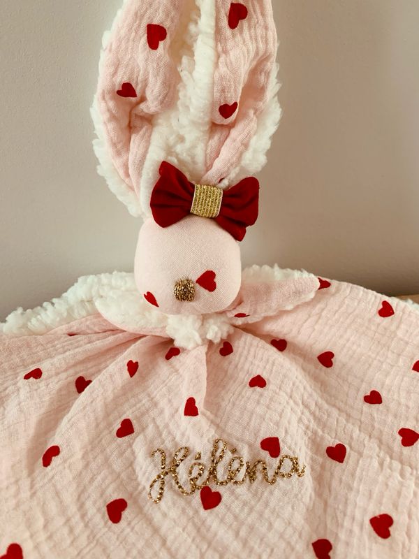 Doudou sherpa ou peluche et double gaze ❤️