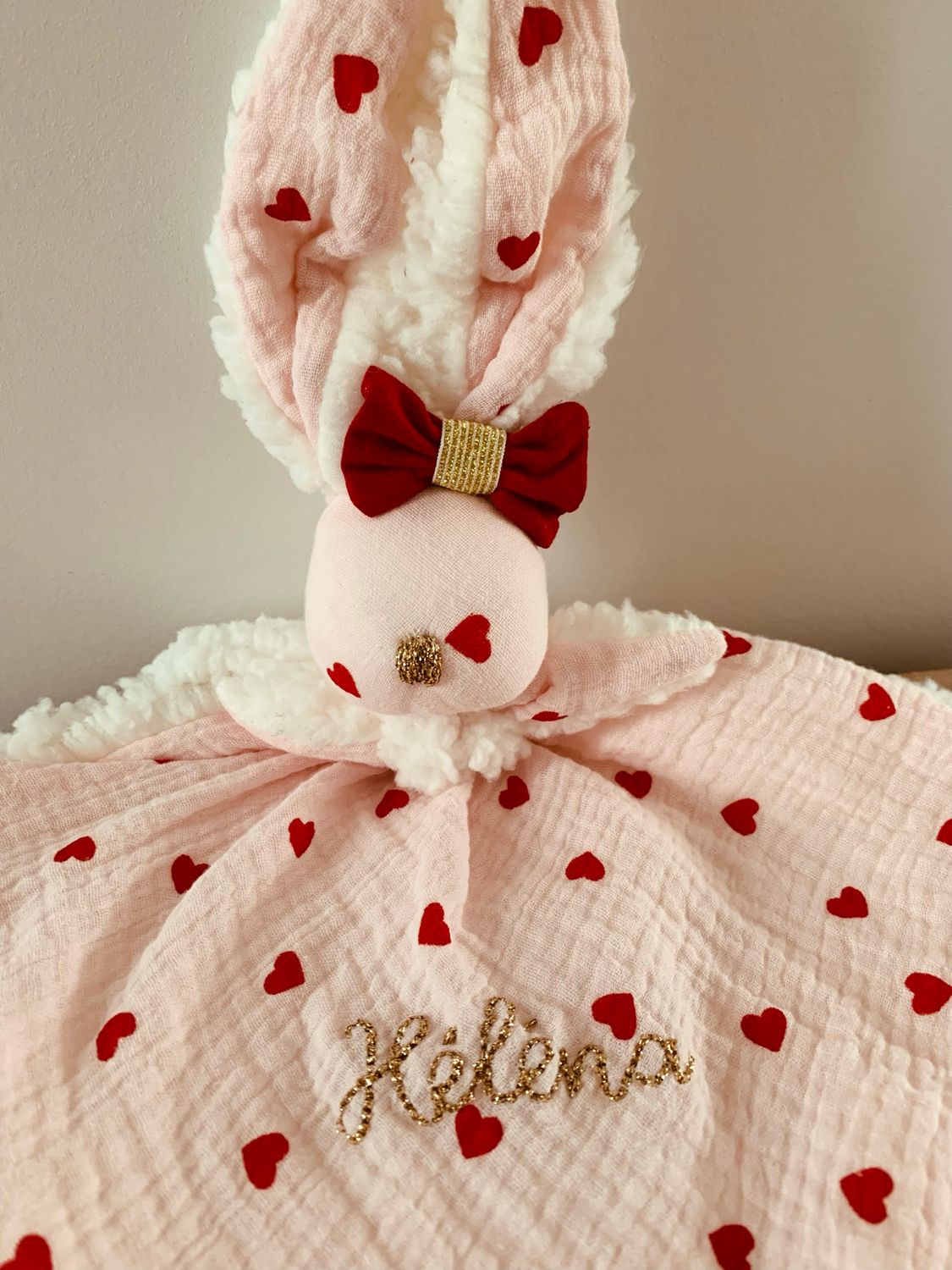 Doudou sherpa ou peluche et double gaze ❤️
