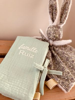 Protège livret de Famille en double gaze de coton oeko-tex
