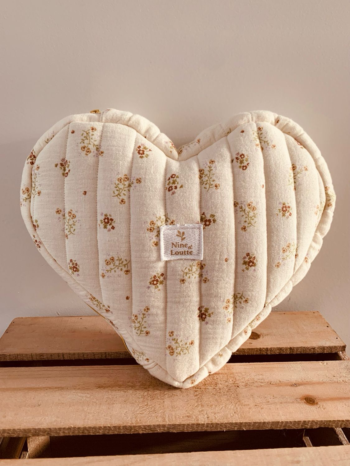 Trousse matelassée coeur à personnaliser