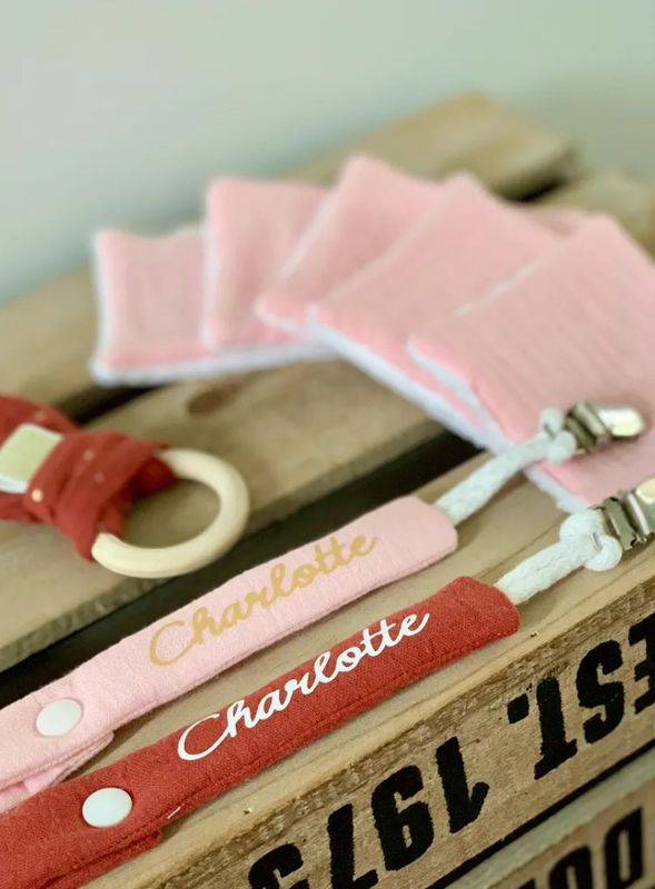 Attache sucette en double gaze oeko tex