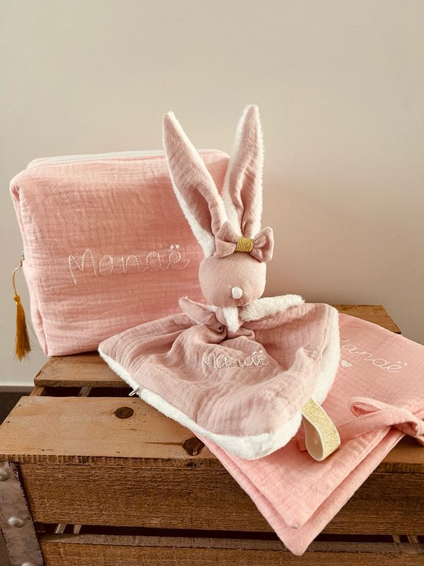 Grande trousse de toilette, vanity double gaze bio