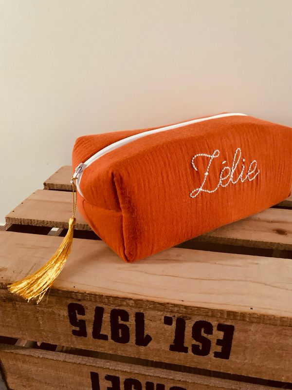 Mini et Pixie trousse de toilette, petit vanity double gaze bio Mini et Pixie trousse de toilette, petit vanity double gaze bio