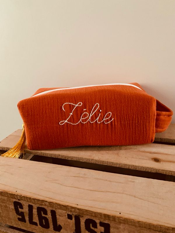 Mini et Pixie trousse de toilette, petit vanity double gaze bio