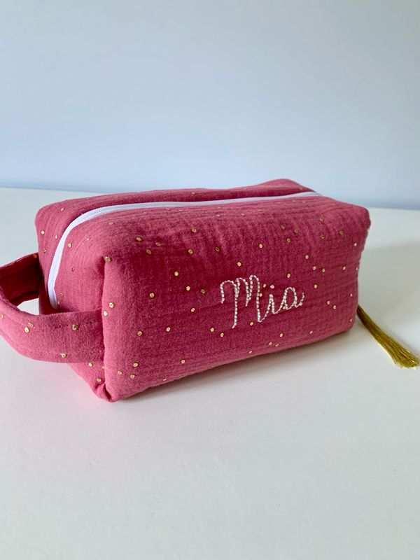 Mini et Pixie trousse de toilette, petit vanity double gaze bio Mini et Pixie trousse de toilette, petit vanity double gaze bio