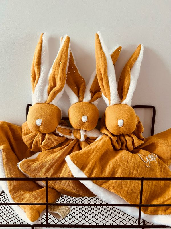 Doudou Bola double gaze de coton et peluche bio Doudou Bola double gaze de coton et peluche bio