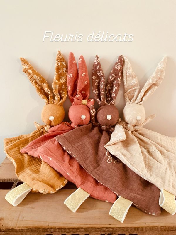 Doudous double gaze fleuris