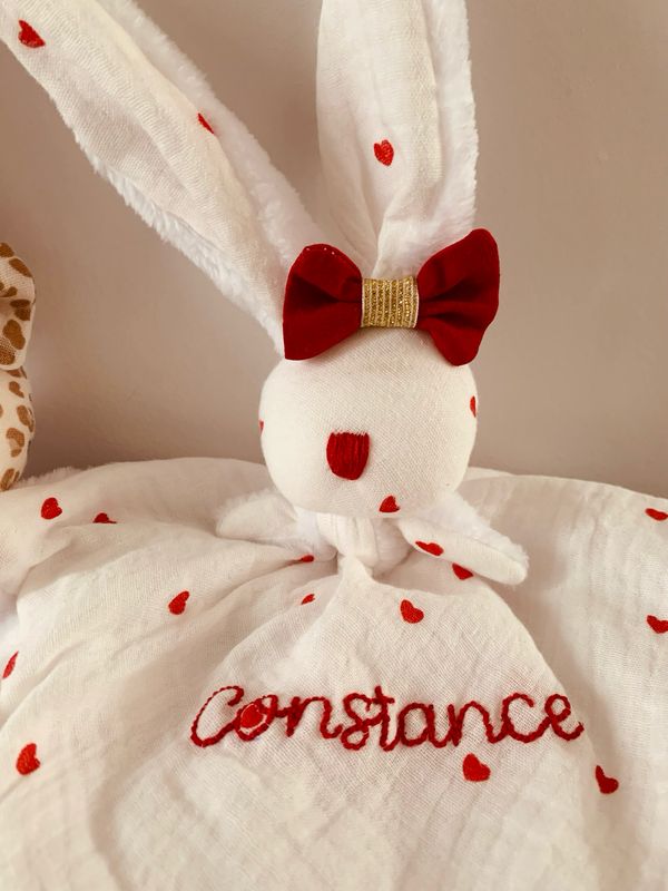 Doudou sherpa ou peluche et double gaze ❤️