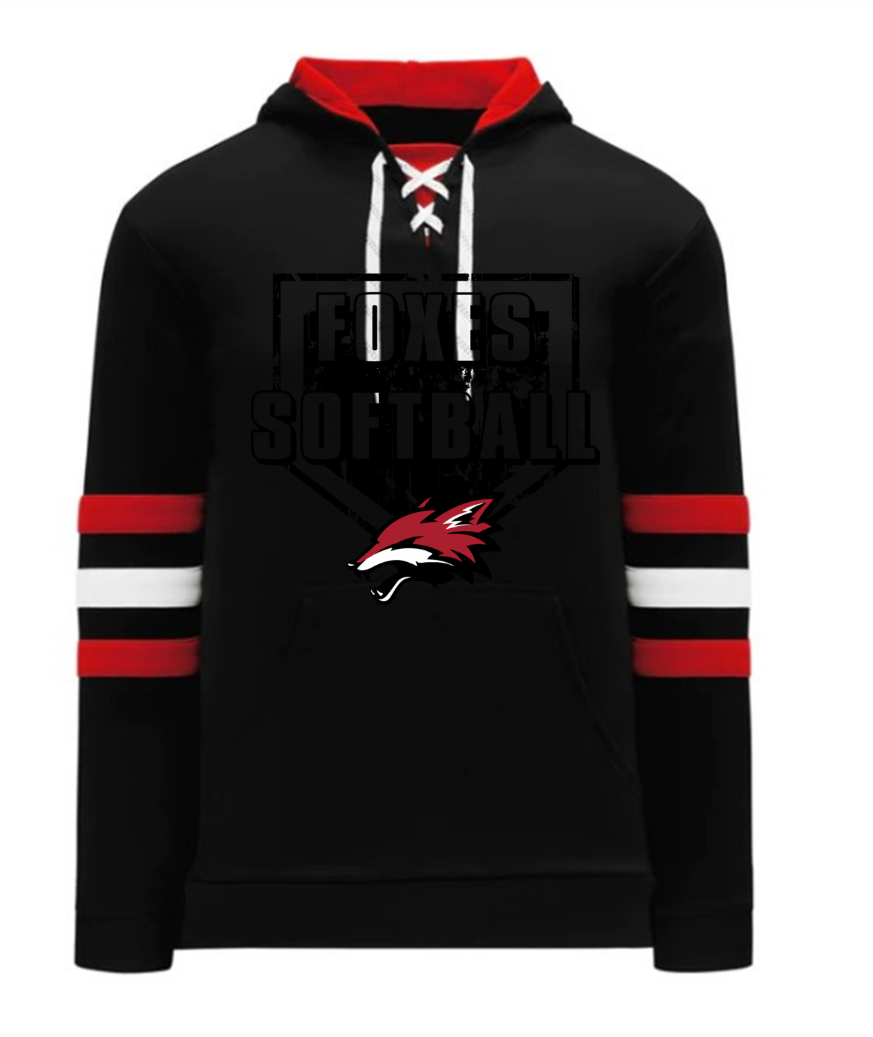 Softball Plate II - Hockey Hoodie, Color: Black