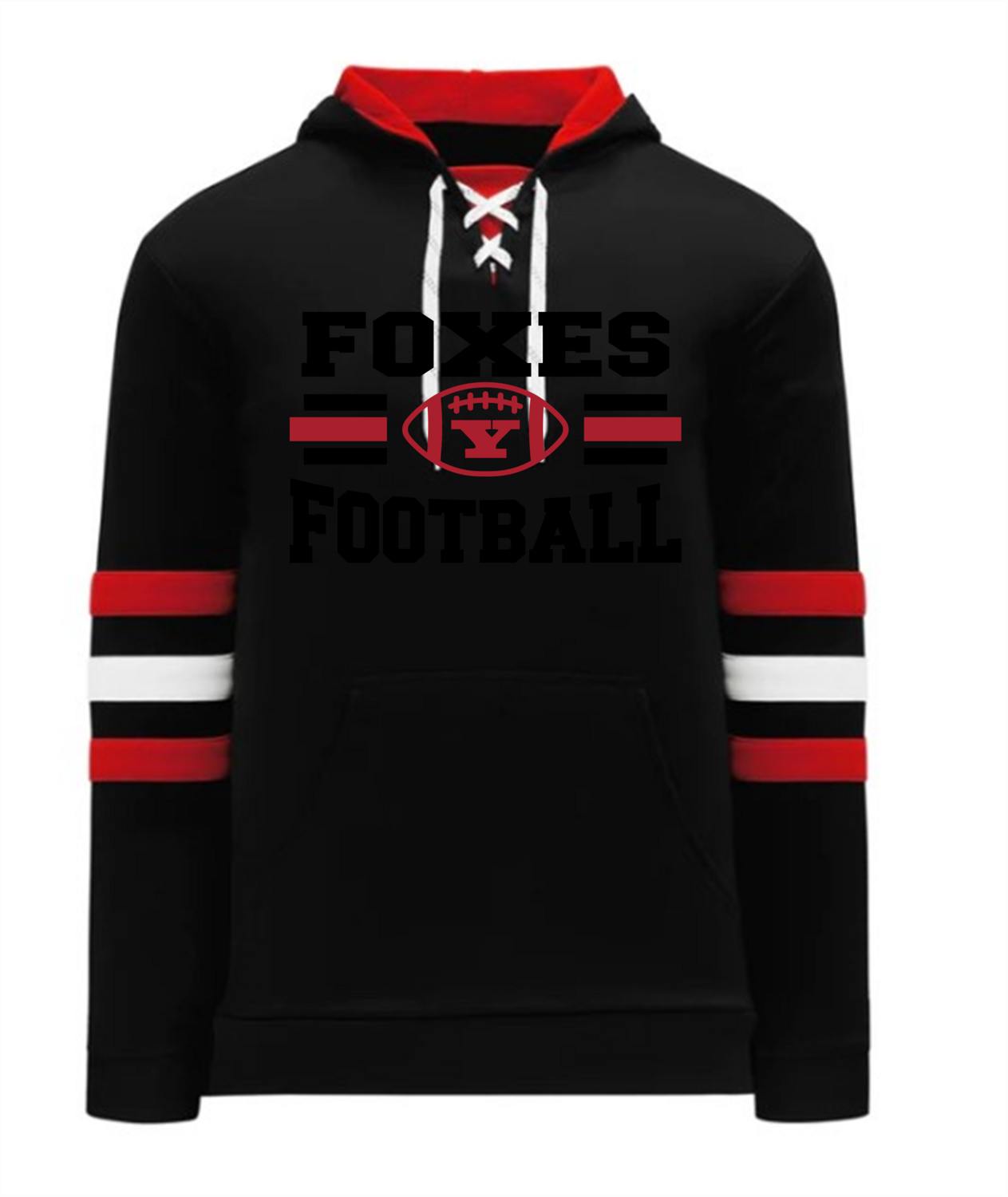 Foxes Football I - Hockey Hoodie, Color: Black