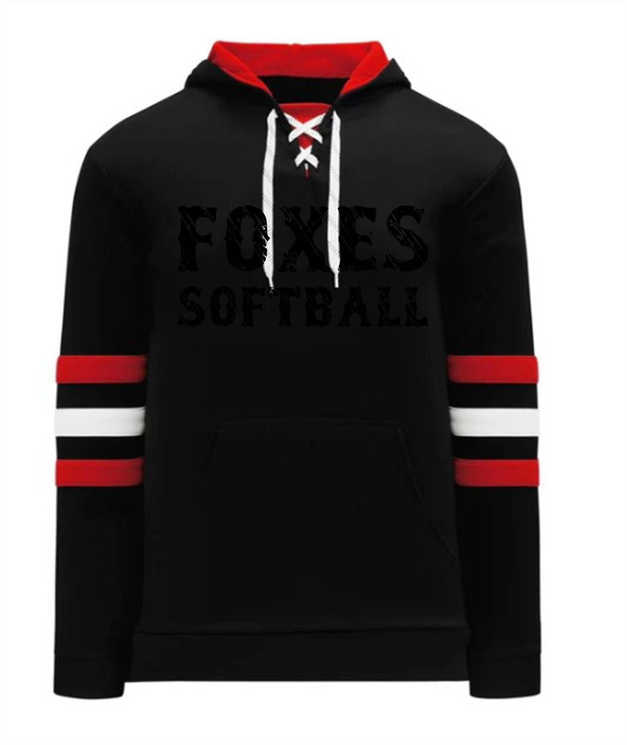 Distressed - Hockey Hoodie, Color: Black