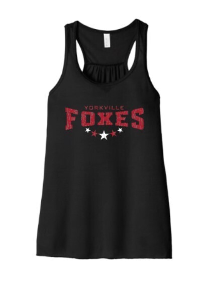 Foxes Stars - Flowy Tank, Color: Black
