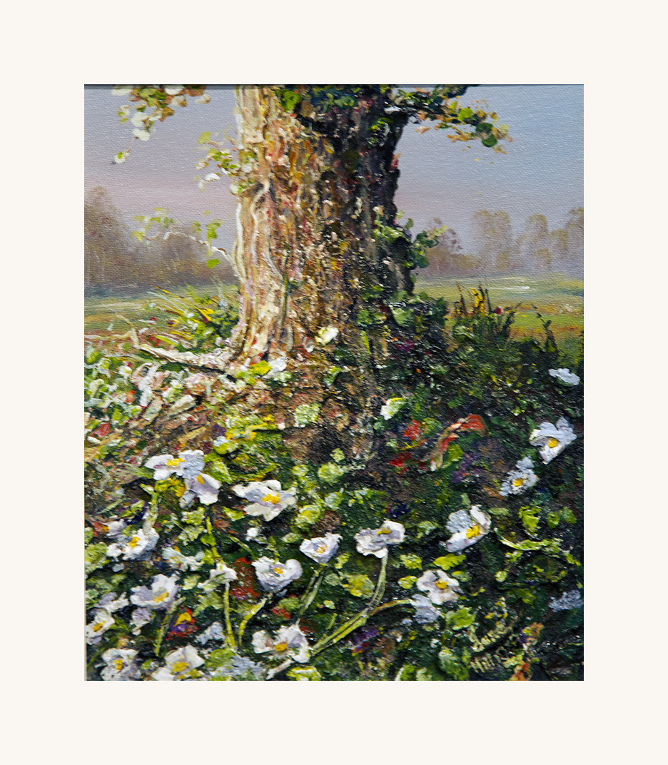 At the foot of the tree