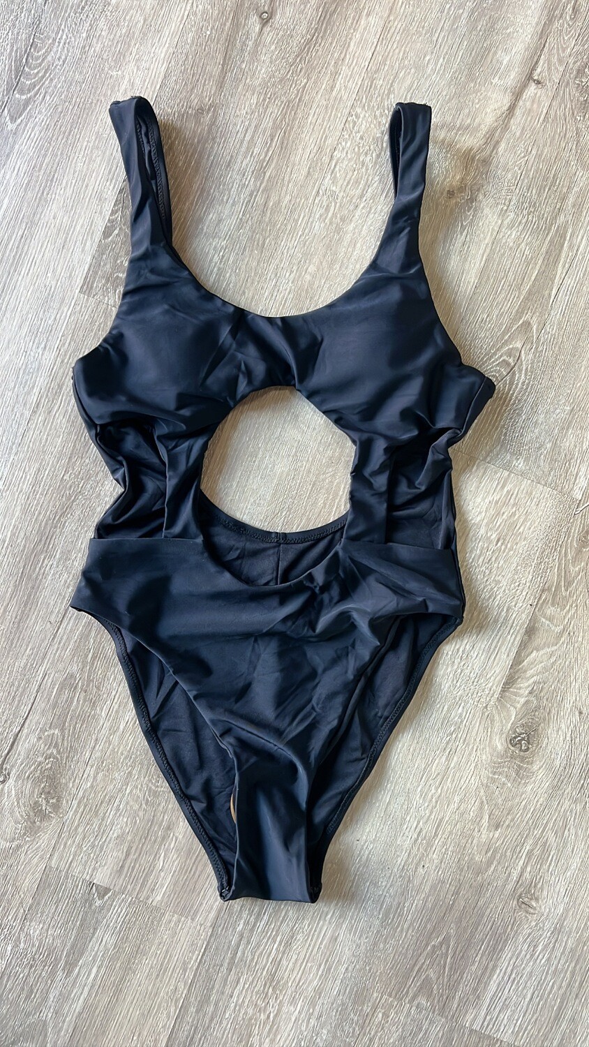 Black Cutout Swimsuit 