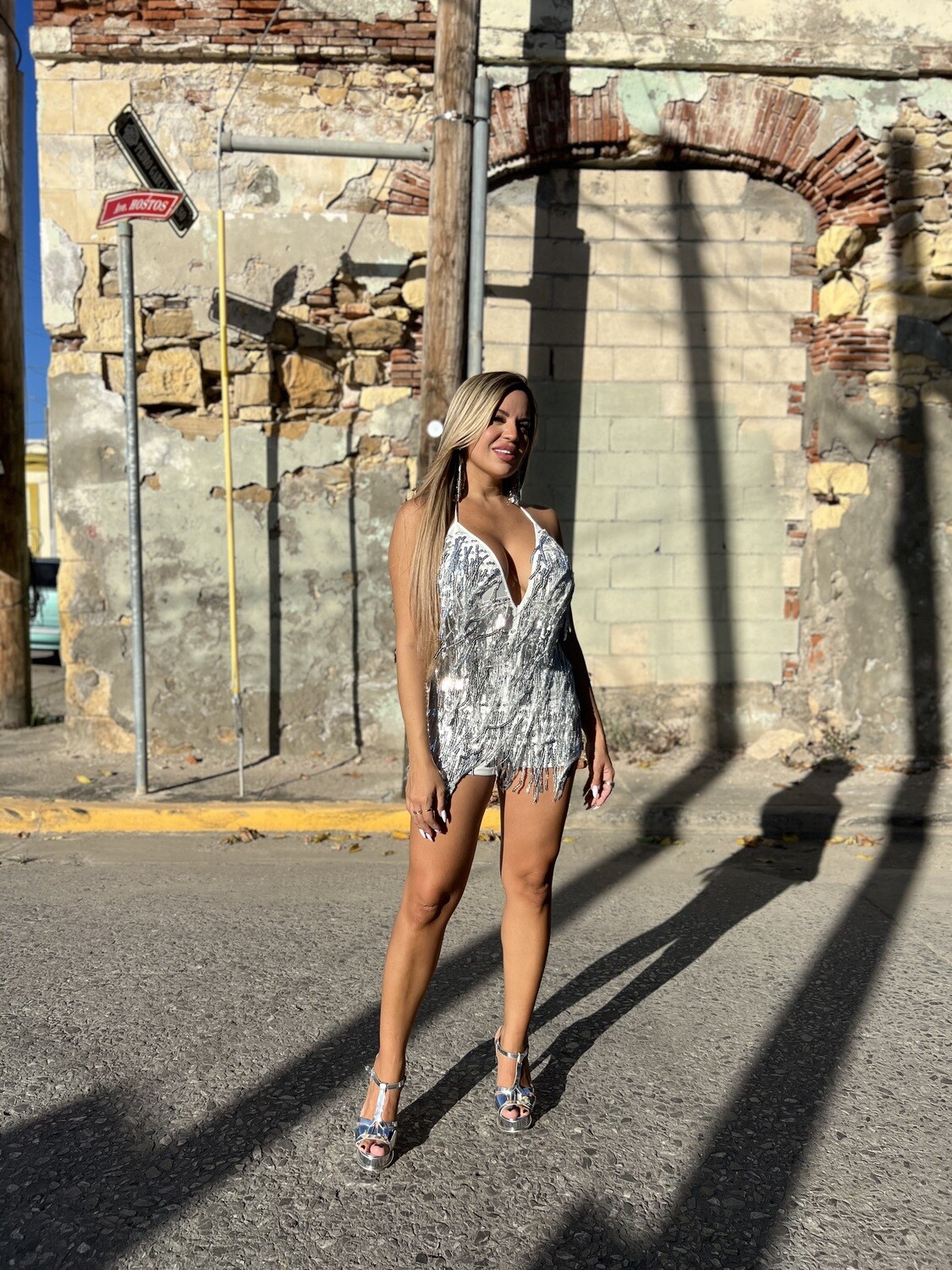 Silver Fringes Romper 