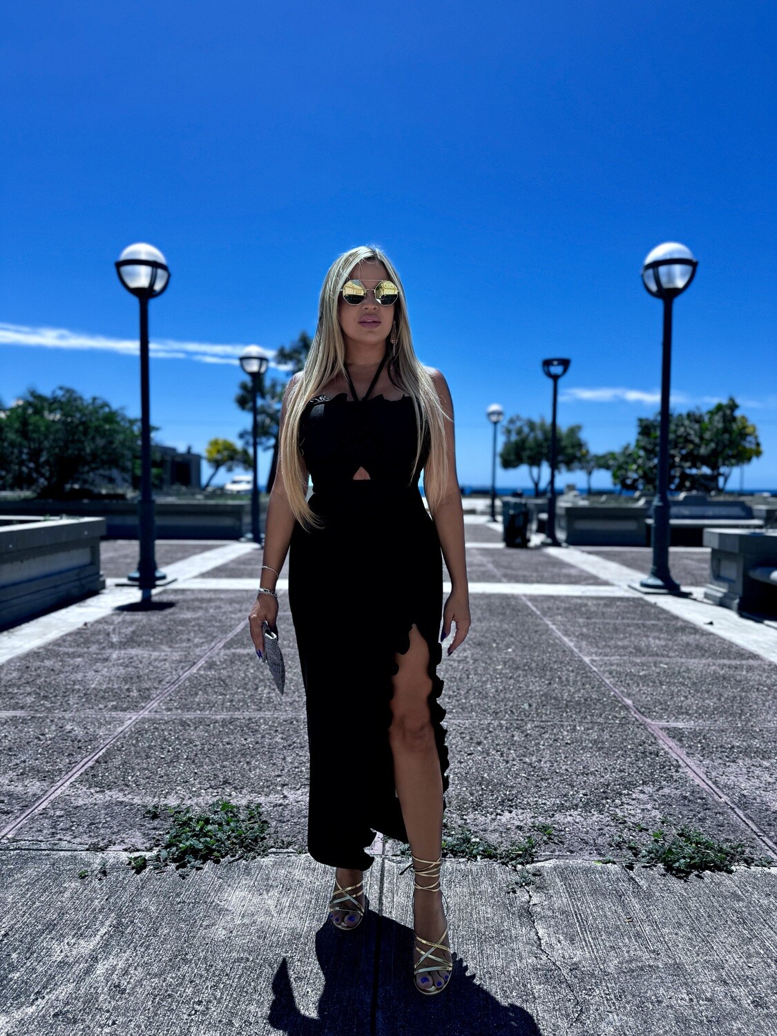 Flower Slit Dress