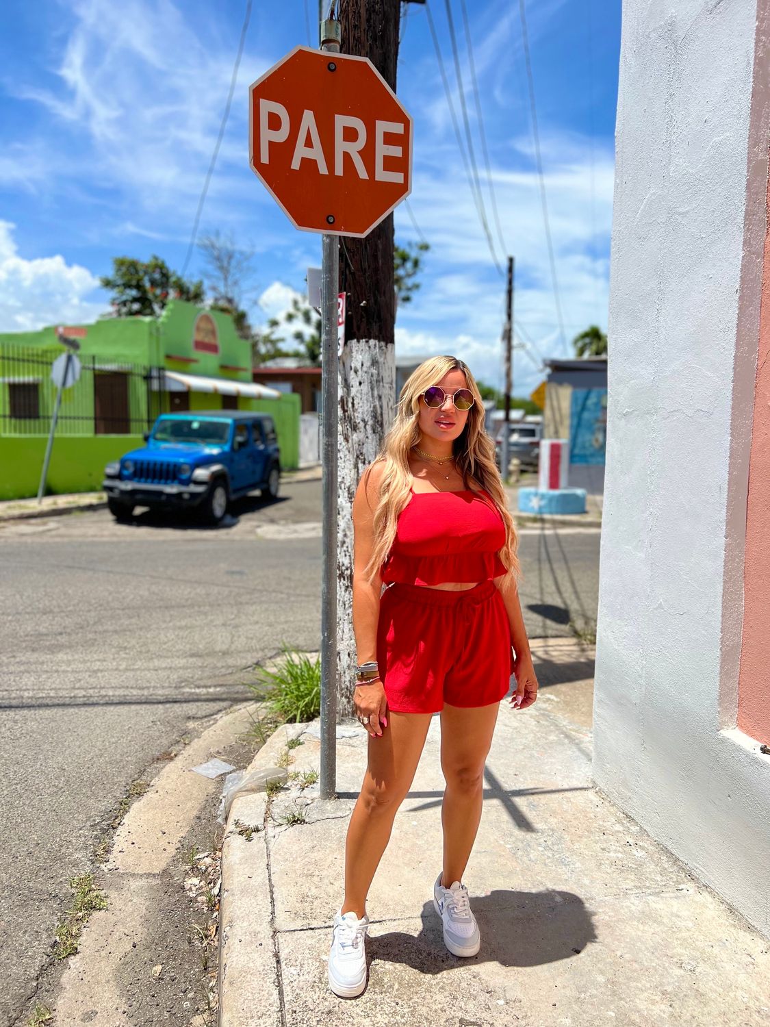 Red Short Set