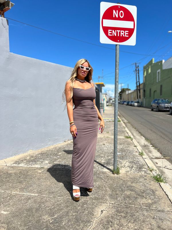 Grey Slit Maxi