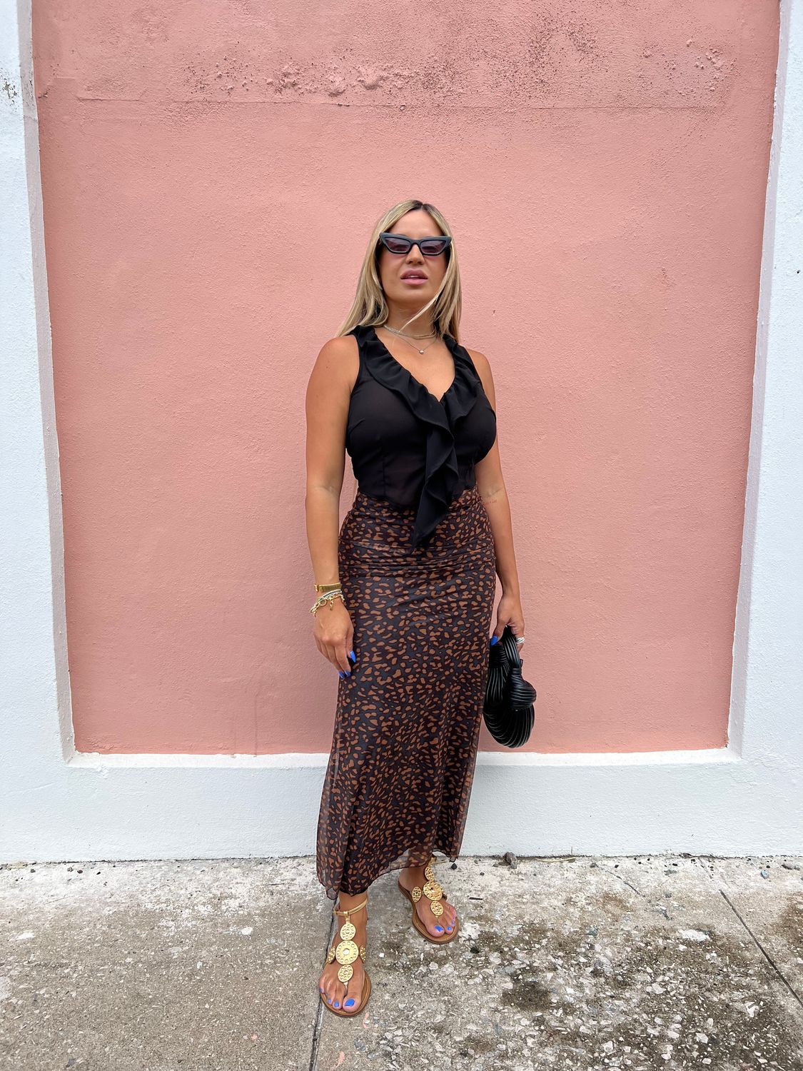 Ruffle Sheer Top
