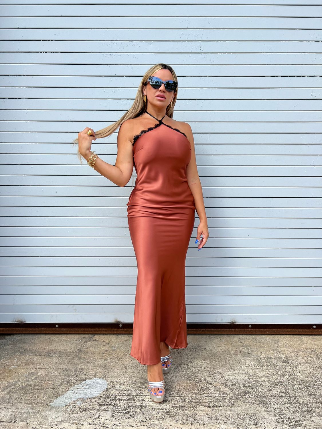 Terracota &amp; Lace Maxi Dress