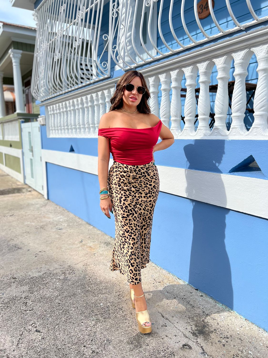 Leopard Satin Maxi Skirt