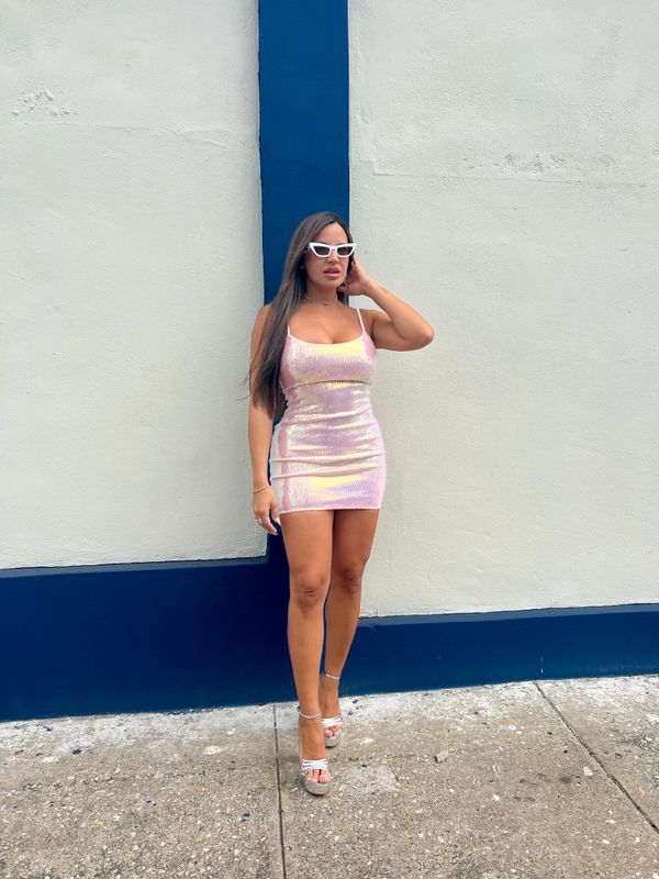 White Bunny Sequin Dress