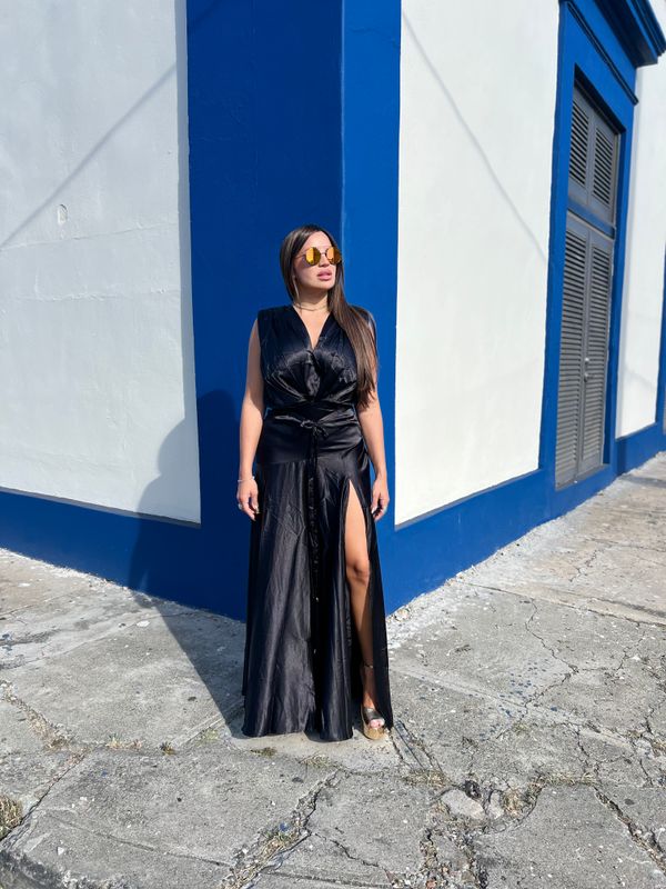 Satin Black Gown