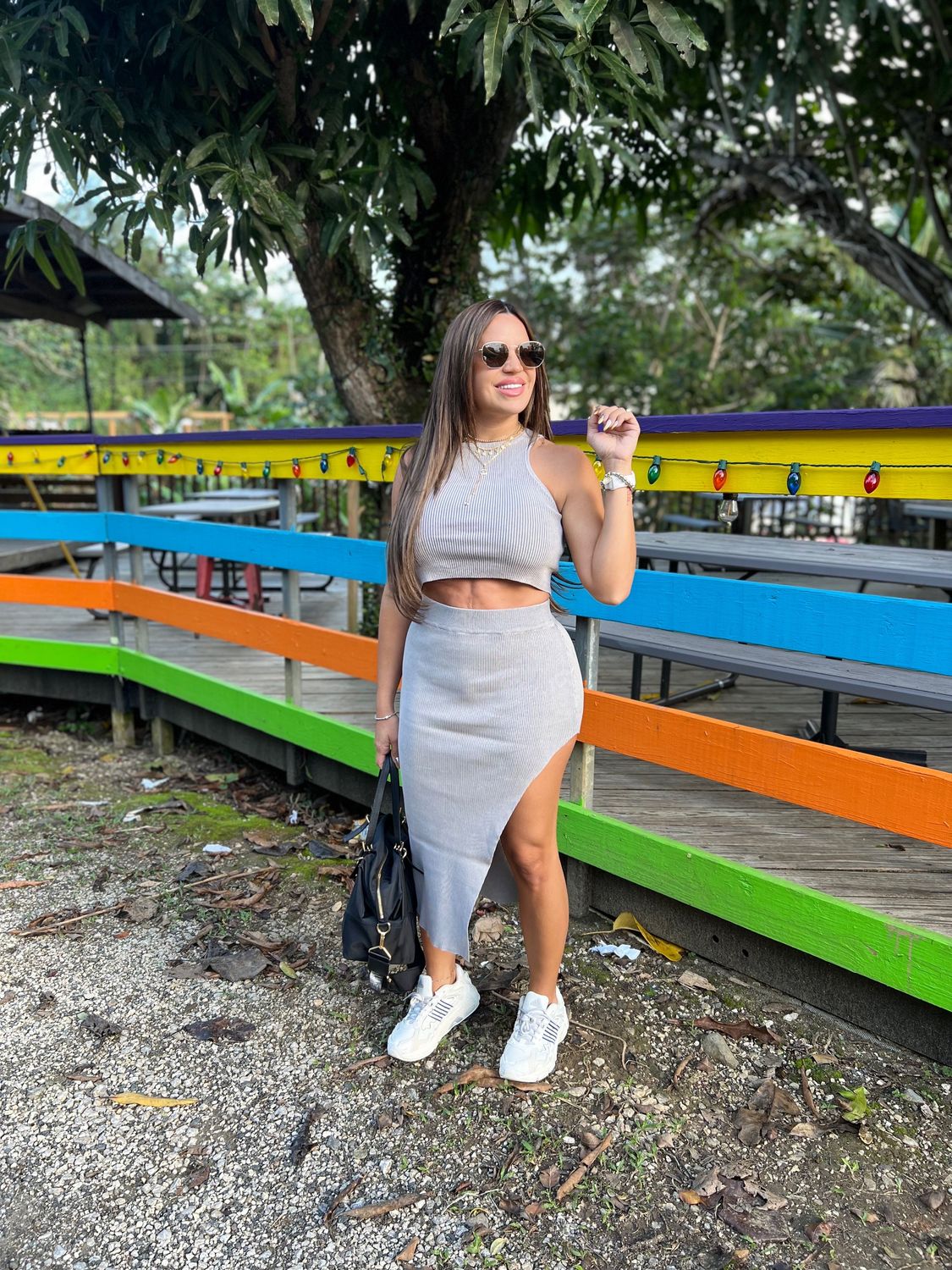 Vintage Grey Asymmetrical Set
