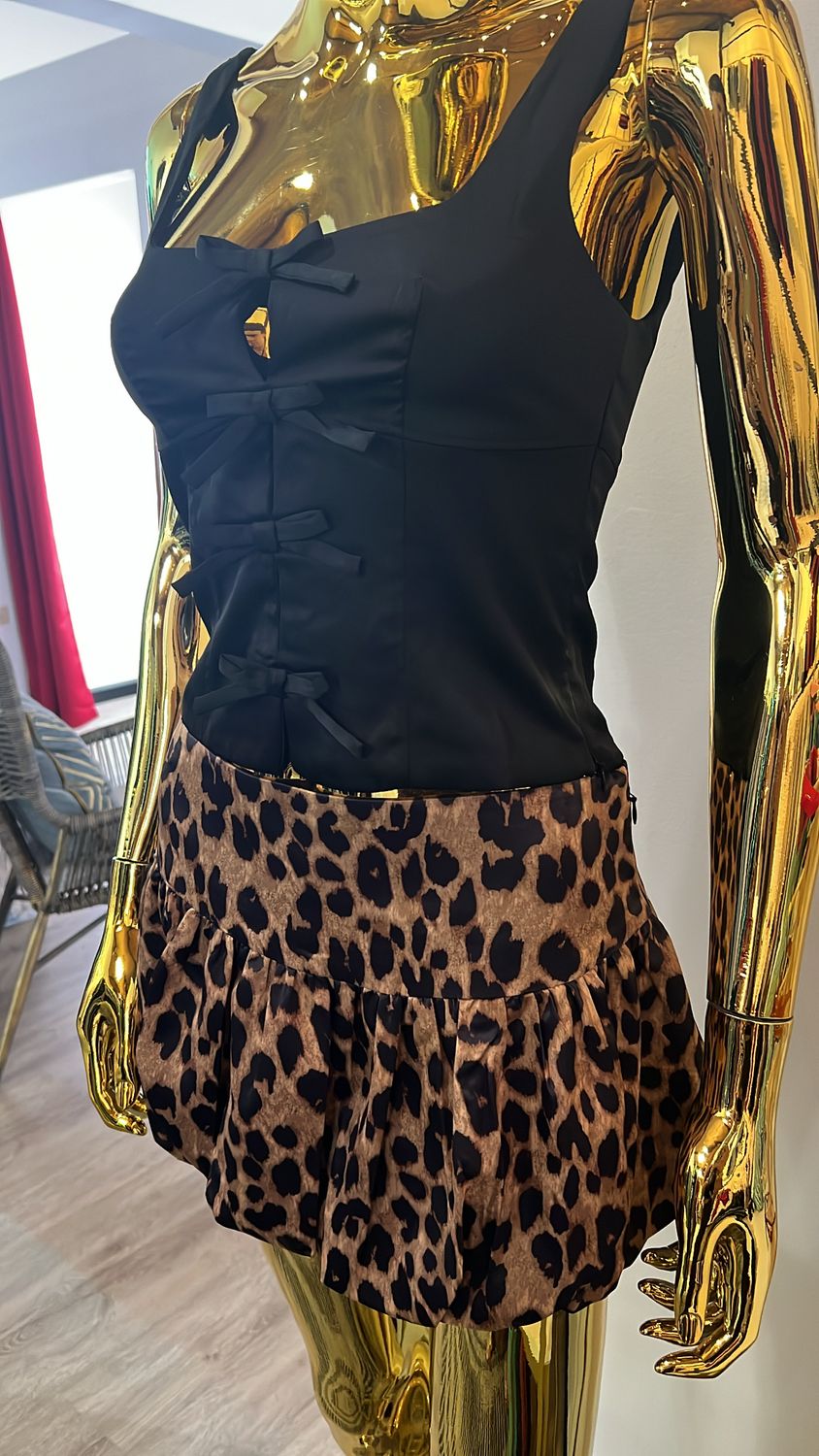 Leopard Balloon Mini Skirt