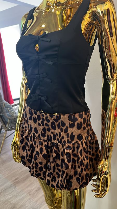 Leopard Balloon Mini Skirt