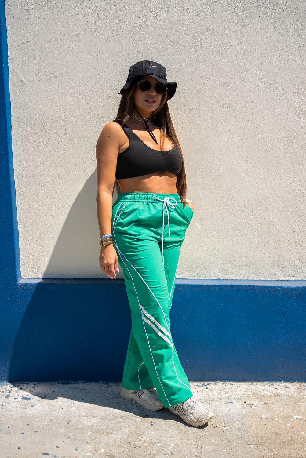 Green W Parachute Pant