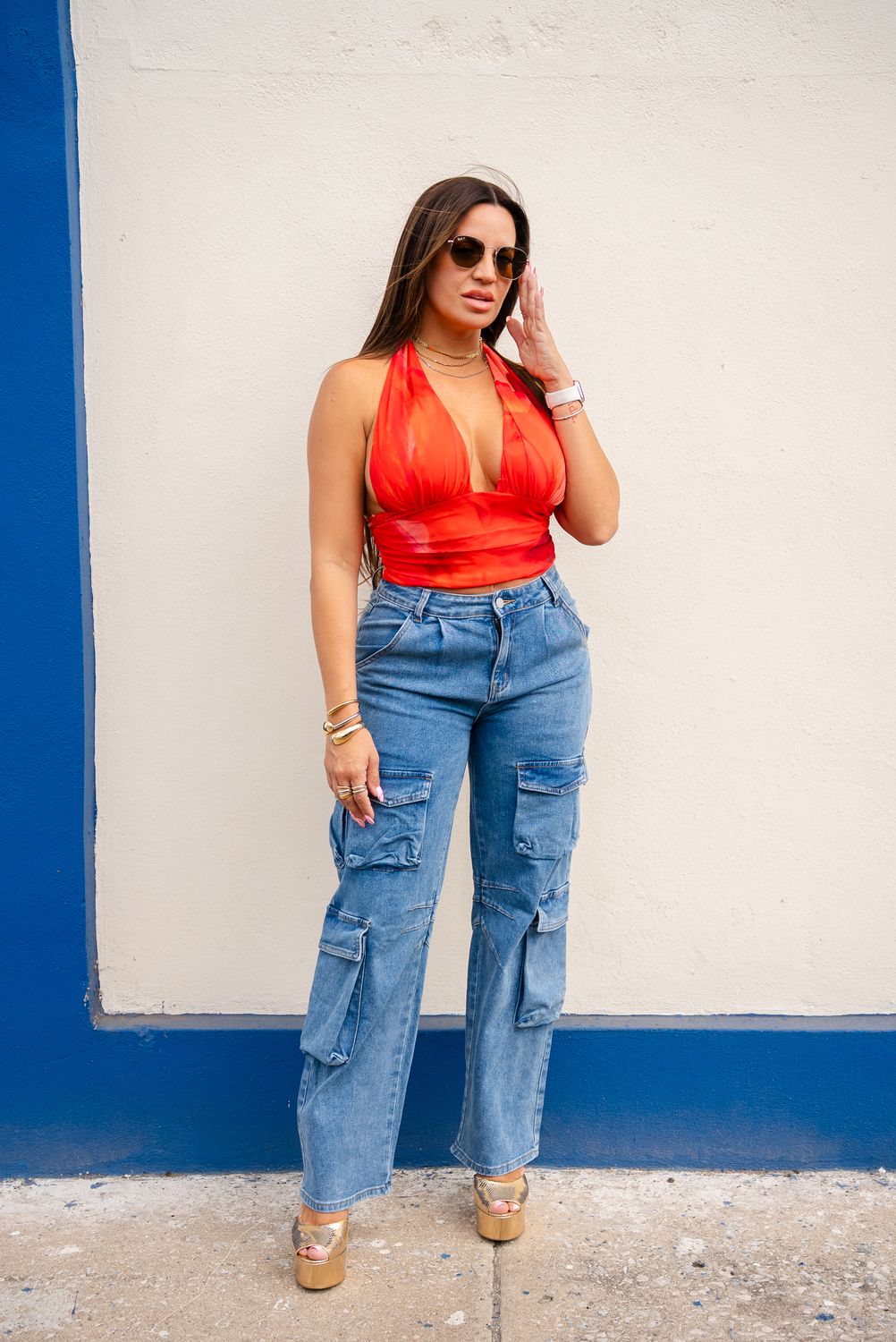 Red Floral Top