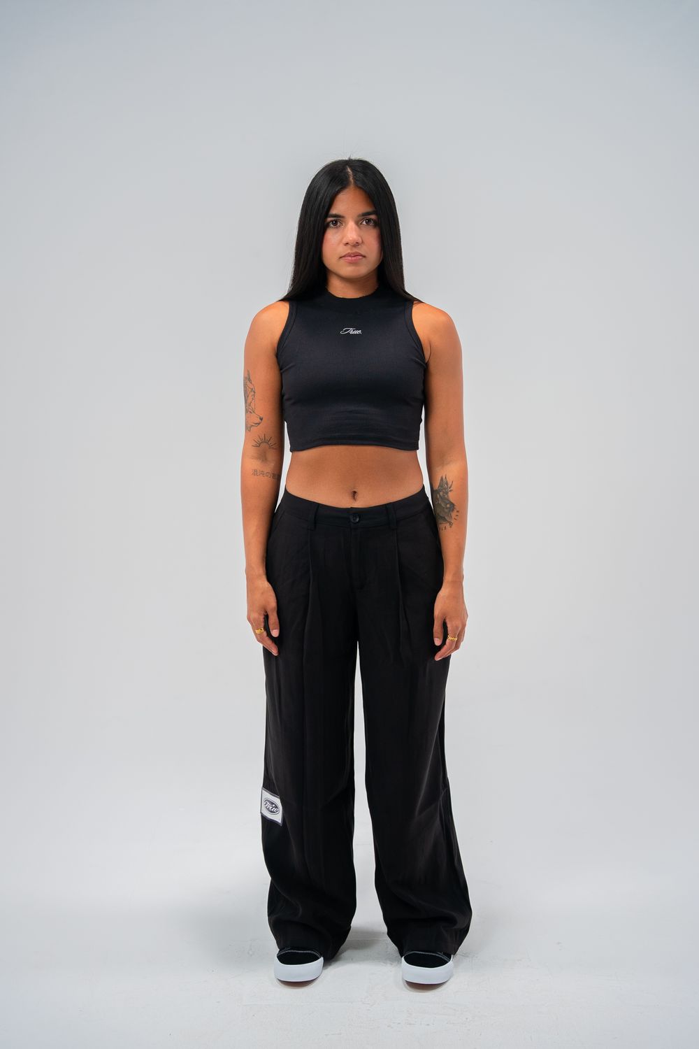 TRUE High Neck Black Tank Top