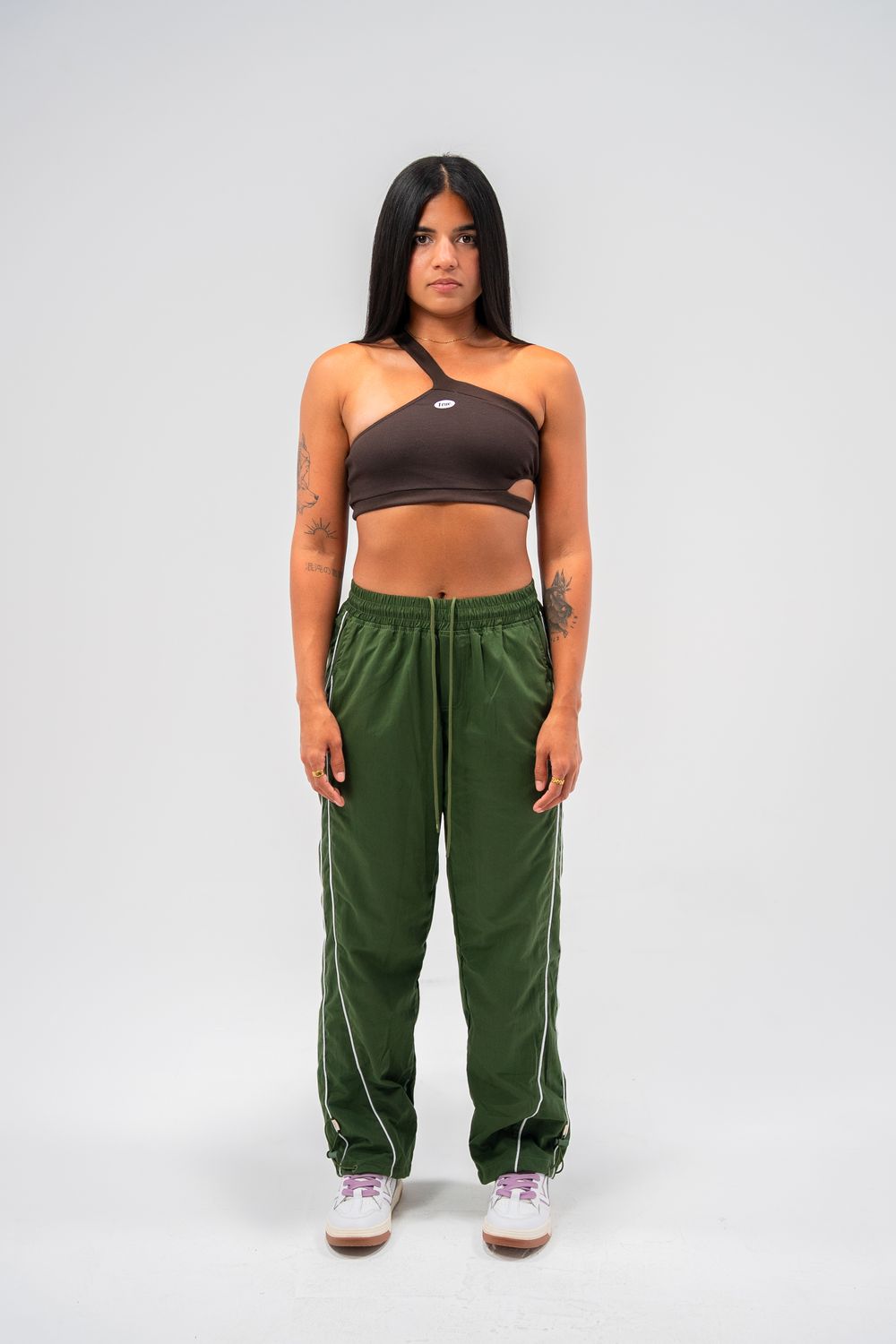 TRUE One Shoulder Mocha Top