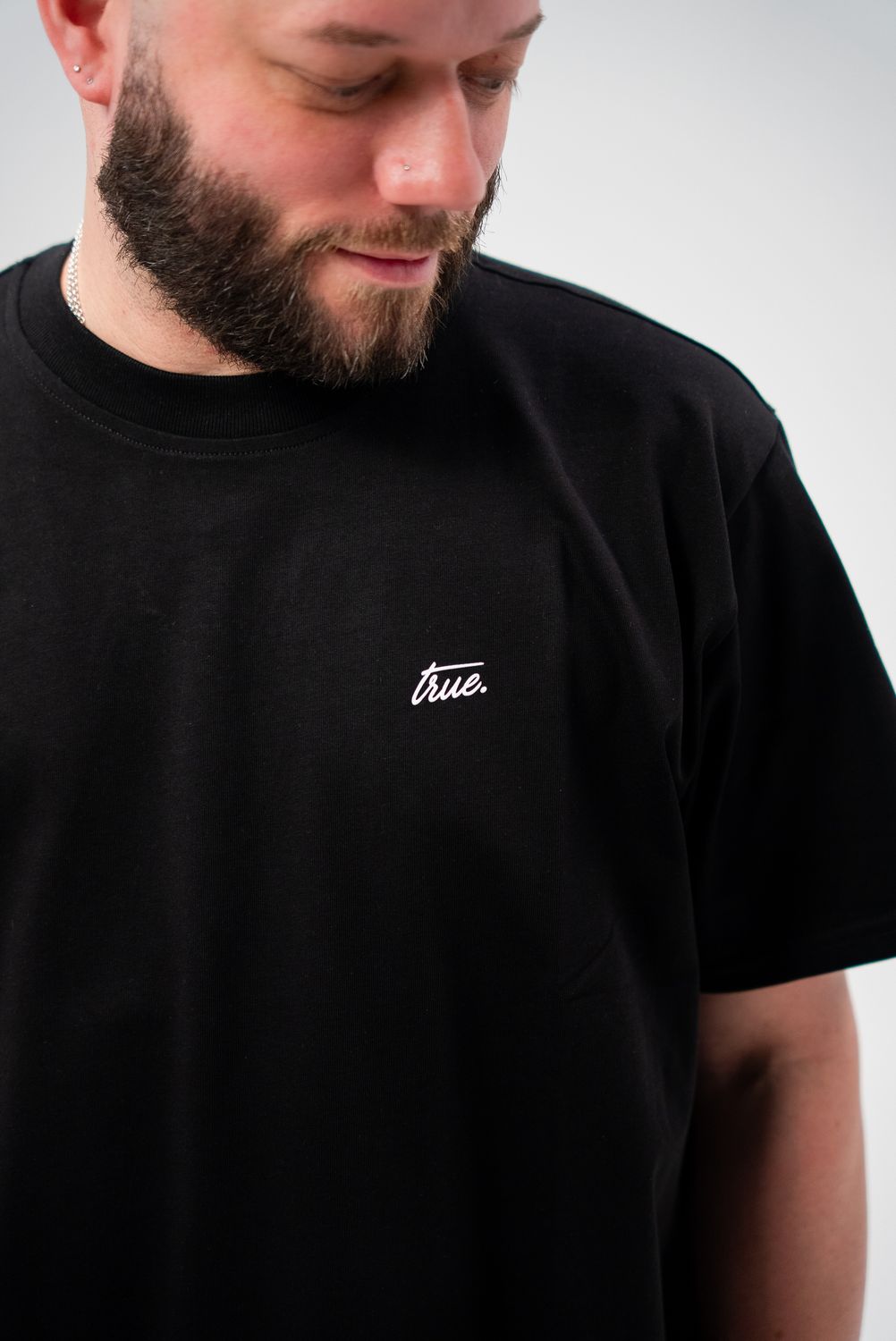 TRUE Cursive Logo Black Tshirt