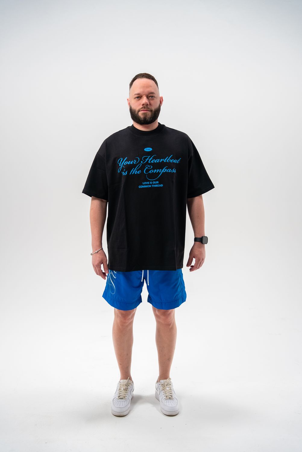 TRUE Heartbeat Black OS Tshirt