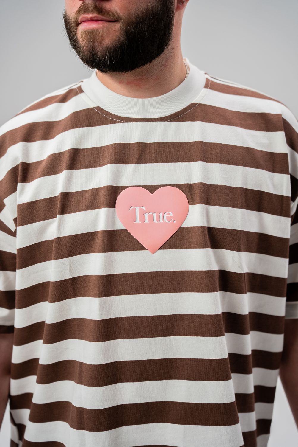 TRUE Striped Box Fit Brown Shirt