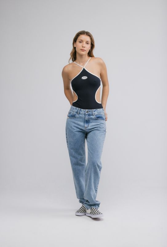 TRUE Lounge CutOut Bodysuit- Navy