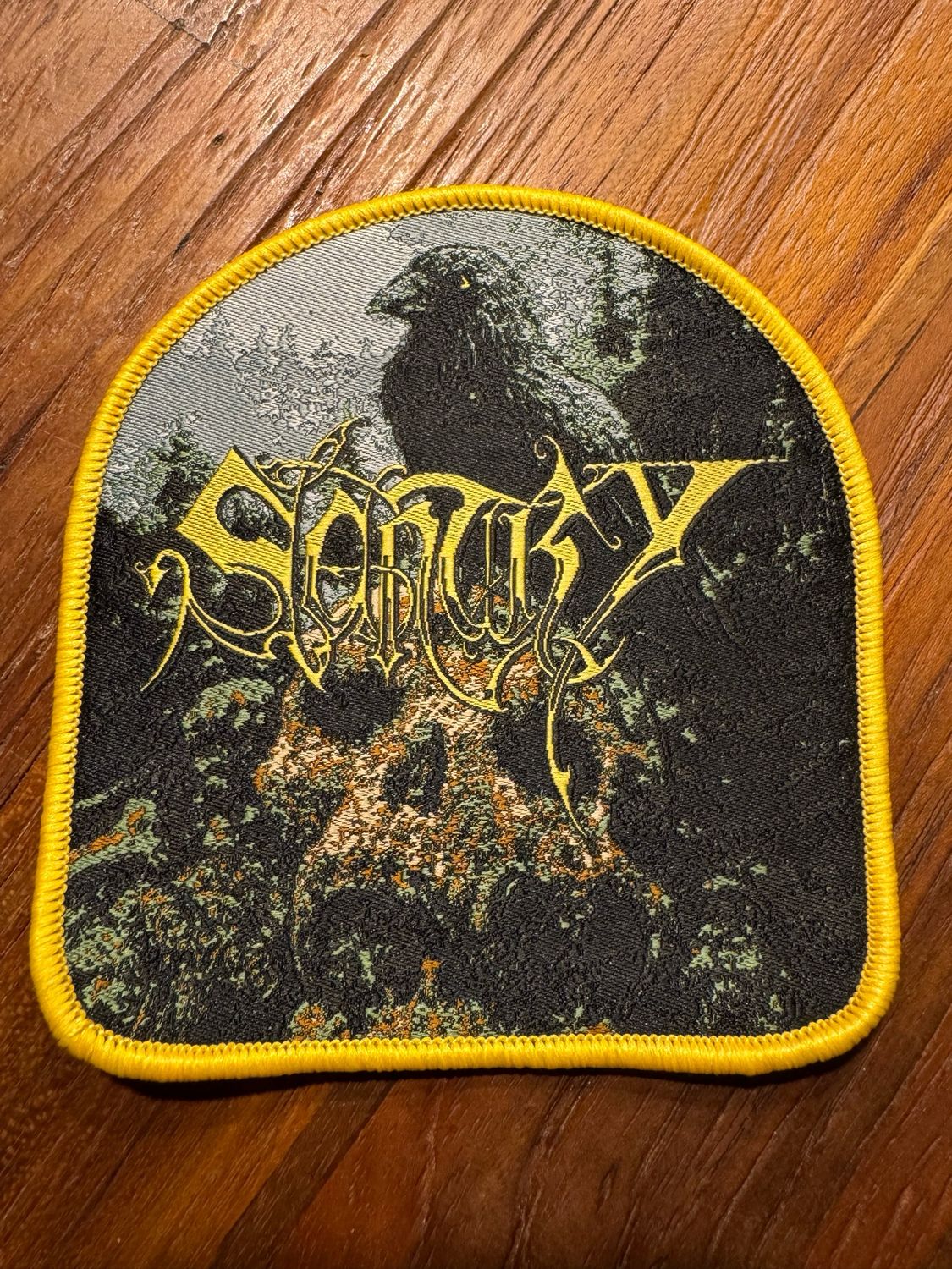SENTRY Patch „Raven&amp;Skull“ yellow edge