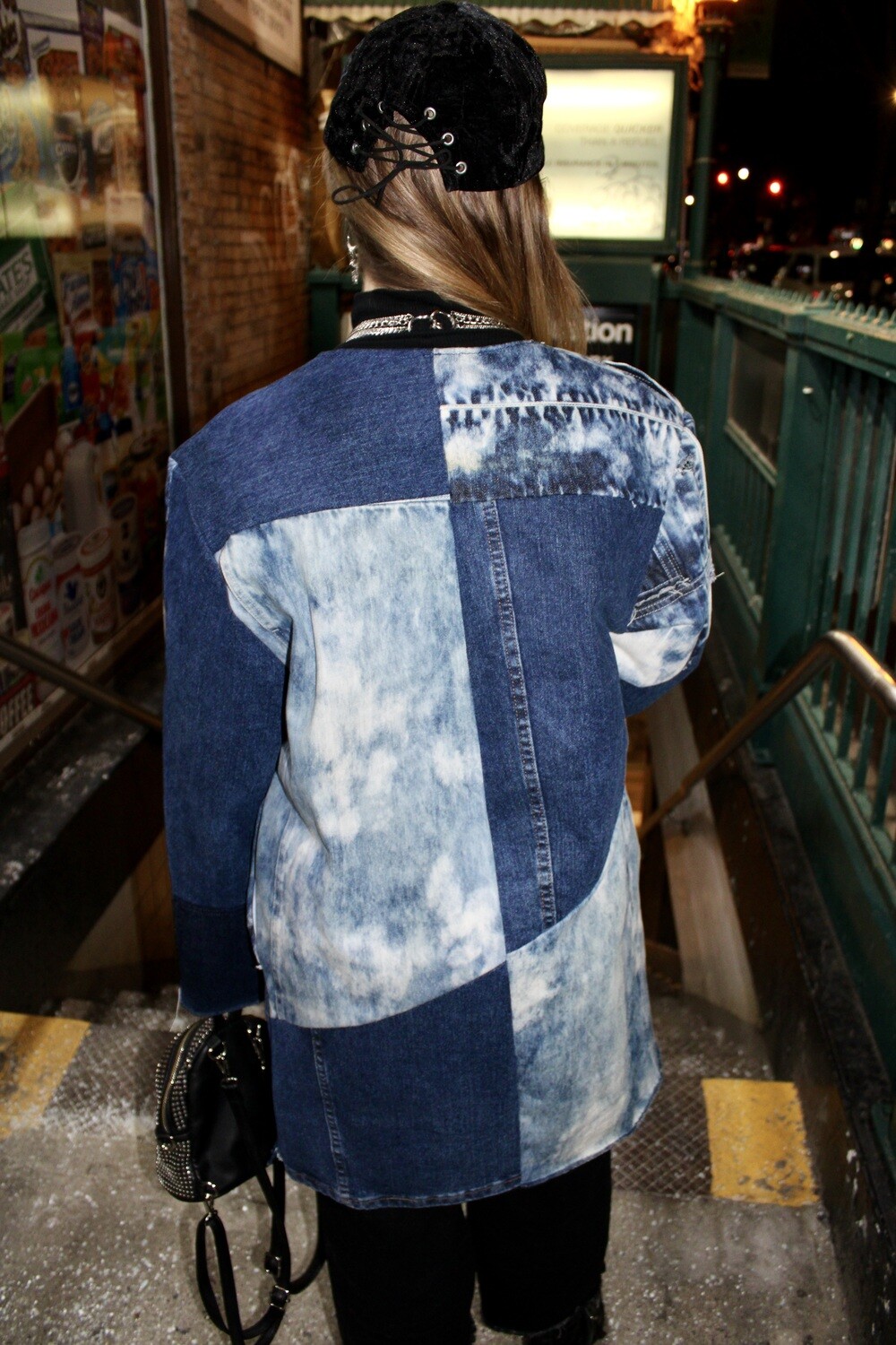 Indigo Blocked Long Jacket