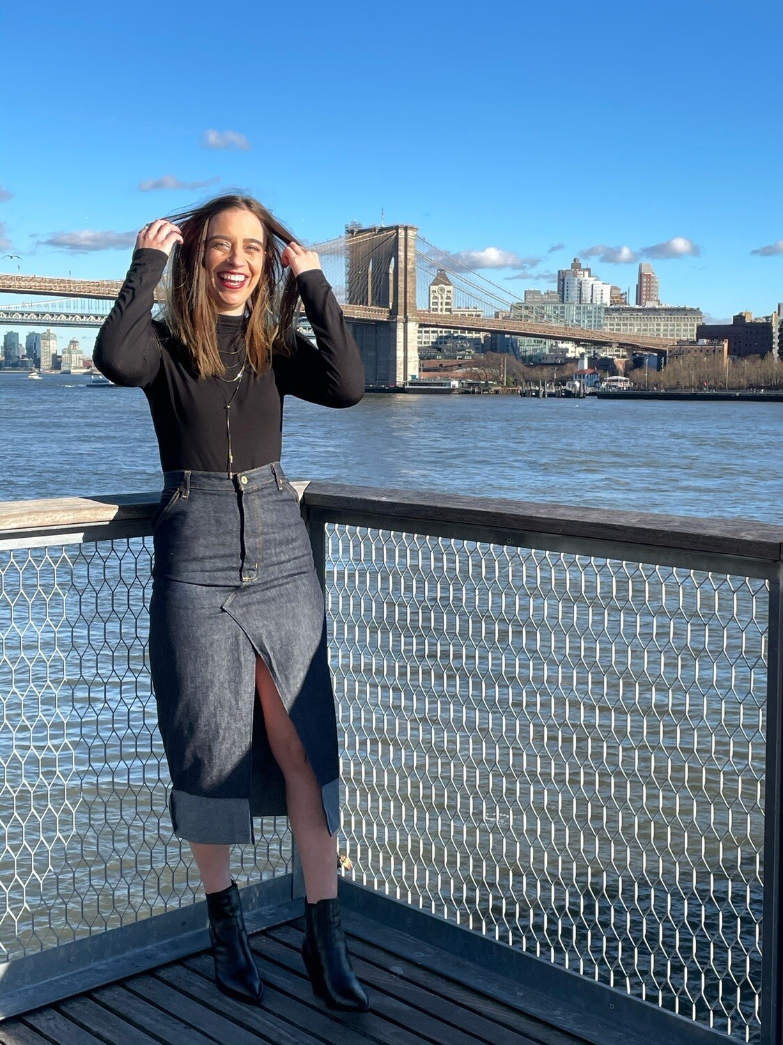 Raw Denim Pencil Skirt