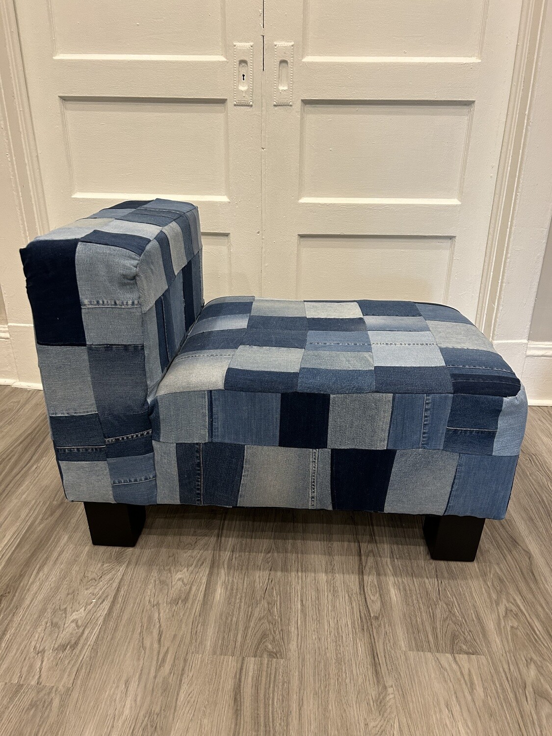 Reupholstered Up-cycled Denim Chair