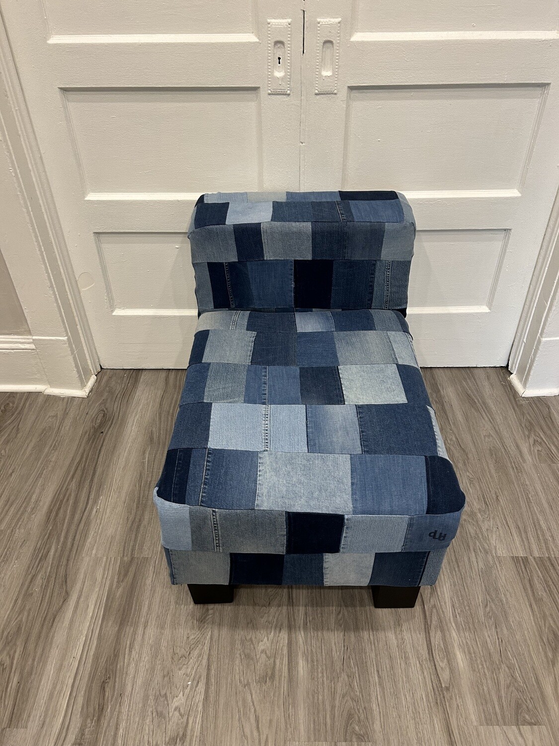 Reupholstered Up-cycled Denim Chair